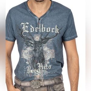 NWT Stockerpoint Alpine Team Blue Graphic Men's Shirt Deer German M